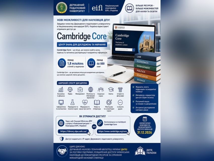International Scientific Resources Of Cambridge Core Are Now Available To STU Researchers!